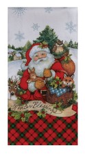 Kay Dee Home For Christmas Santa Winter Blessings Dual Purpose Terry Towel