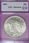 1923 ICG GENUINE MORGAN SILVER DOLLAR #B52249