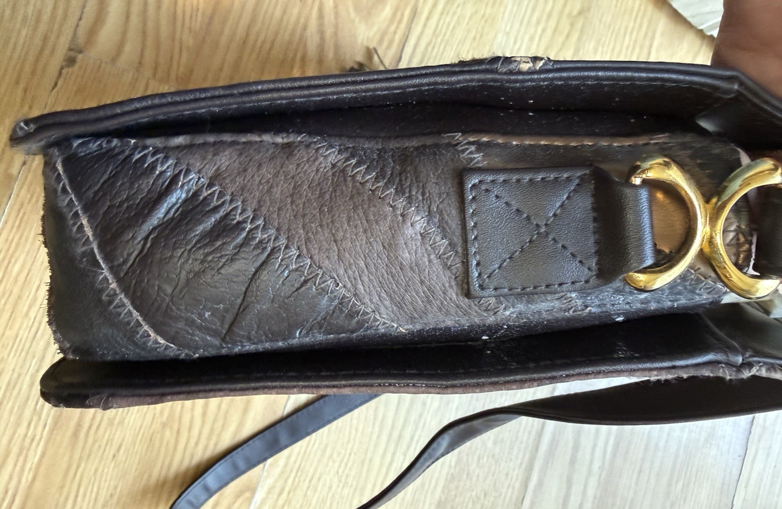 Genuine Leather Patchwork Boho Crossbody Bag Brow… - image 5