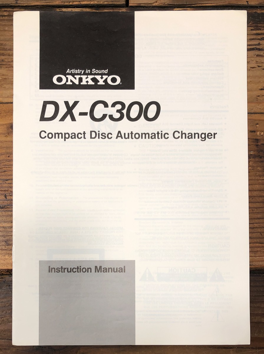 Onkyo DX-C300 CD Player Owners / User Manual *Original*