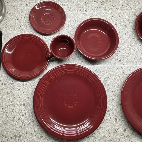 Fiestaware 5 Piece Place Setting (set Of Two) Cinnabar. Great Condition.