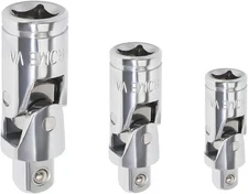 Universal Joint Socket, 3-Piece 1/4In, 3/8In, 1/2In Drive Universal Joint Set, C