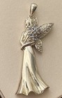 VTG Sterling Silver Fairy Pendant Natural Diamond Wings Tanzanite 925 — photo 2