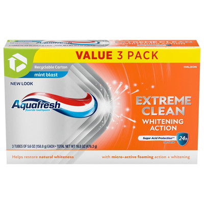 Extreme Clean Whitening Action Fluoride Toothpaste, Fresh Mint Flavor, 5.6 Oz, 3