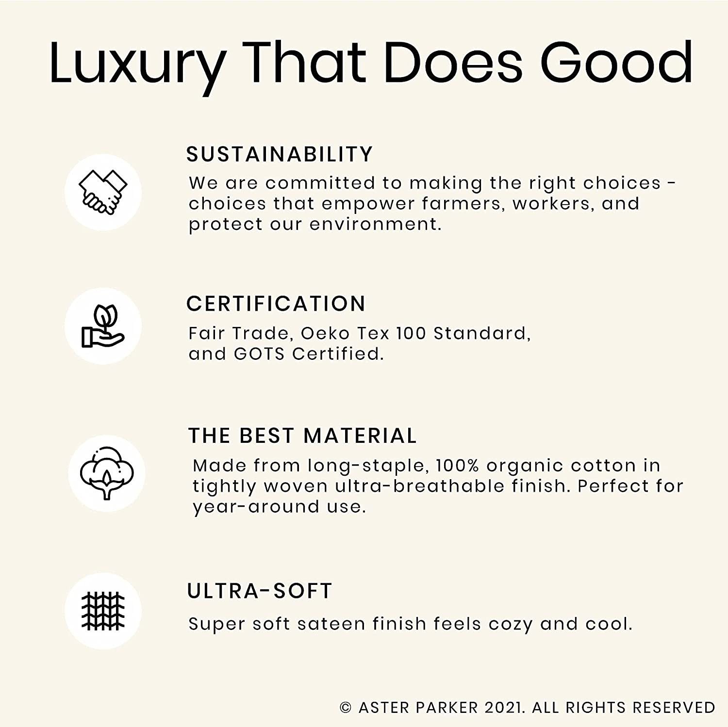 100% Organic Cotton Super-Soft Bed Sheet Set with Pillowcases, Fair Trade & GOTS