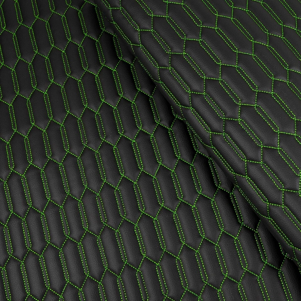 FABRICUK Car Seat Lambo Design Upholstery Material Quilted Leatherette Foam 140CM WIDE!