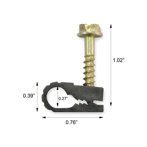 Single Coax Steren Grip-Clip Black 200 per bag - Picture 4 of 4