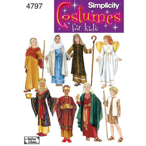 SIMPLICITY 4797 UNISEX NATIVITY COSTUMES Sewing Pattern Sizes S-M-L