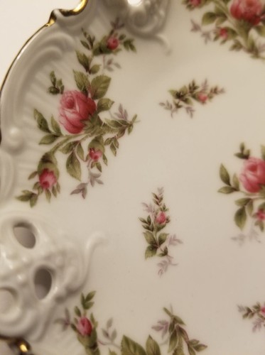 Vintage Rose Moosrose Rosenthal Moliere German Piercing Bowl Goldrand Nuts Berry - Bild 22 von 24