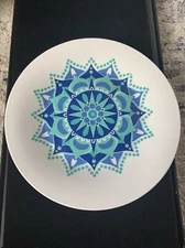 Royal Norfolk Blue Turquoise Starburst Mandala 8” Plate Replacement