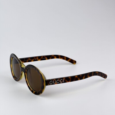 Gucci Men Sunglasses Spotted Havana Nicotine Brown Oval  display picture 1