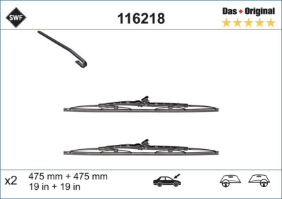 SWF 116218 Wiper Blade for Alfa Romeo, Daewoo, Dodge, Ferrari, Fiat, Ford Austra