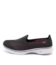 Skechers 14145 Go Walk 4 Kindle Slip On Black Hot Pink Womens Shoes Active