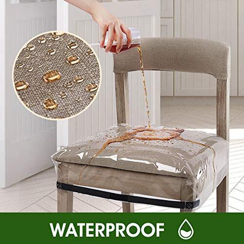 2 Pack Clear Plastic Dining Chair Covers,Reusable Thickened Soft PVC