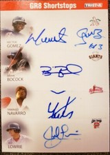 Jed LOWRIE Hector GOMEZ Brian BOCOCK NAVARRO 2008 PROjections Red QUAD AUTO #/25