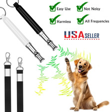 2  Dog Training WHISTLE UltraSonic Obedience Stop Barking Pet Sound PitchBlack