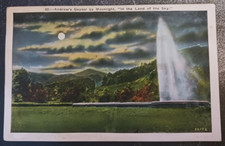1929 postcard Andrews Geyser By Moonlight In The Land Of The Sky NC posted