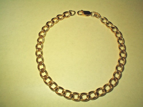 Solid 14K Yellow Gold 5mm Cuban Curb Chain Link Bracelet Men Women 8.3gr 7.5"