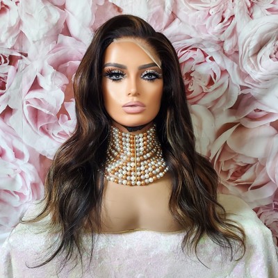 100%virgin human hair highlighted closure wig 100% Human Hair Straight Lace Closure Wig, 4x4 & 5x5  main image 4