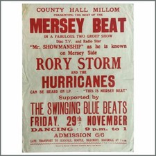 Rory Storm & The Hurricanes 1963 County Hall Millom Concert Poster (UK)