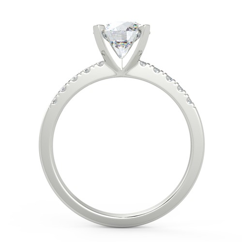 Round Diamond Engagement Ring Pave 1.15 Ct VS1 E 14ct White Gold - Picture 4 of 6