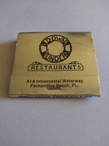 Vintage Matches From Down Under Restaurant Fernandina Beach Florida