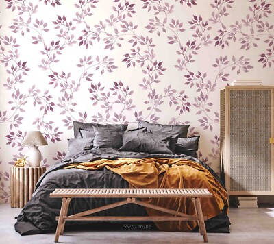 3D Branch Leaves Pattern Self-adhesive Removable Wallpaper Murals 1