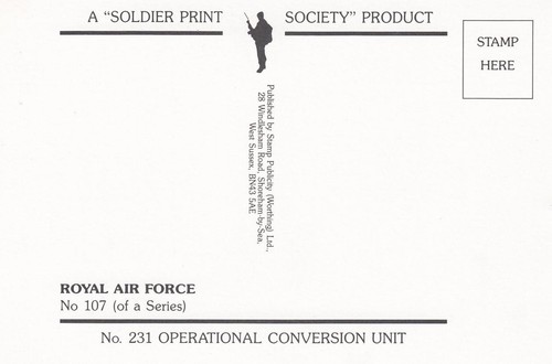 ROYAL AIR FORCE ( RAF ) 231 OPERATIONAL CONVERSION UNIT POSTCARD - Picture 2 of 2