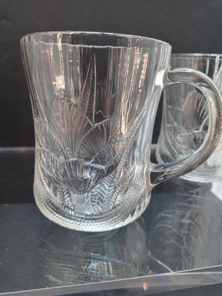 Juego de 4 tazas de café/té de vidrio esmerilado ARCOROC Canterbury Crocus tinte rosa Foto 4 de 4