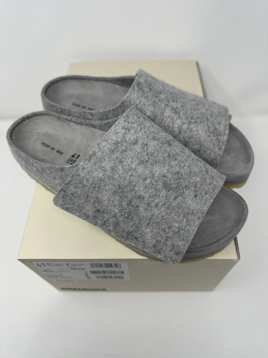FEAR OF GOD X BIRKENSTOCK LOS FELIZ /CEMENT FELT SZ 41 --8 MENS