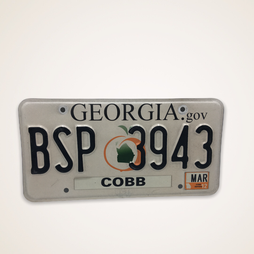 GA License Plate Fulton County BSP 3943 Peach eBay