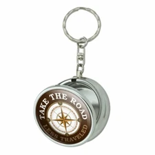 Take The Road Less Traveled Compass Portable Travel Ashtray Keychain