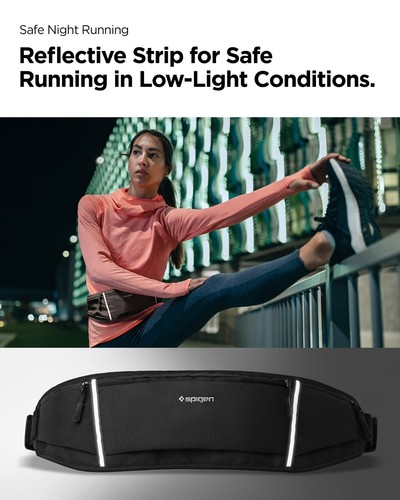 Spigen Life Dynamic Shield Slim Running Adjustable Waist Belt Fanny Pack - Picture 8 of 11