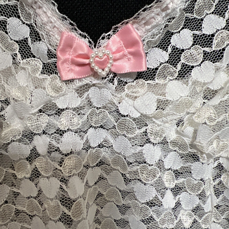 Sexy Babydoll Shirley of Hollywood Encaje Talla S, Diseño Corazón Blanco Foto 2 de 4