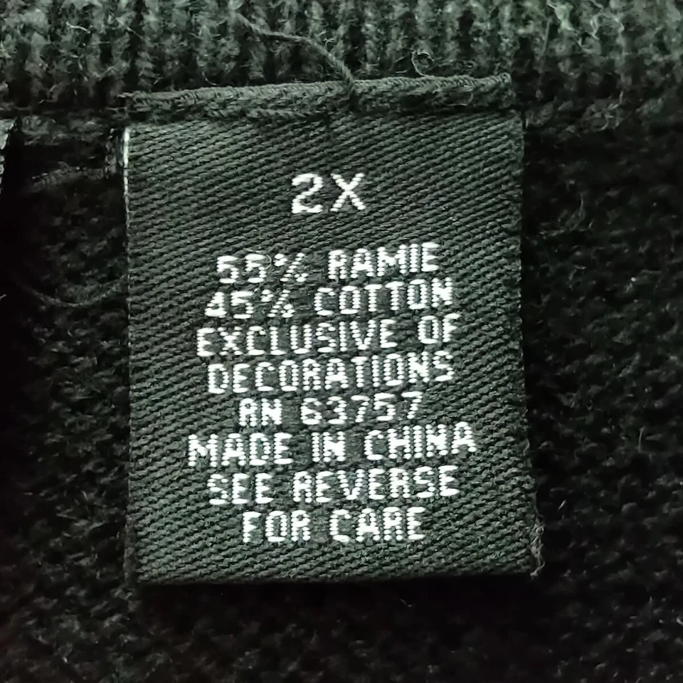 REBECCA MALONE Size 2X Ramie Cotton Black/Silver Embroidered Christmas Zip Vest - Image 2 of 4