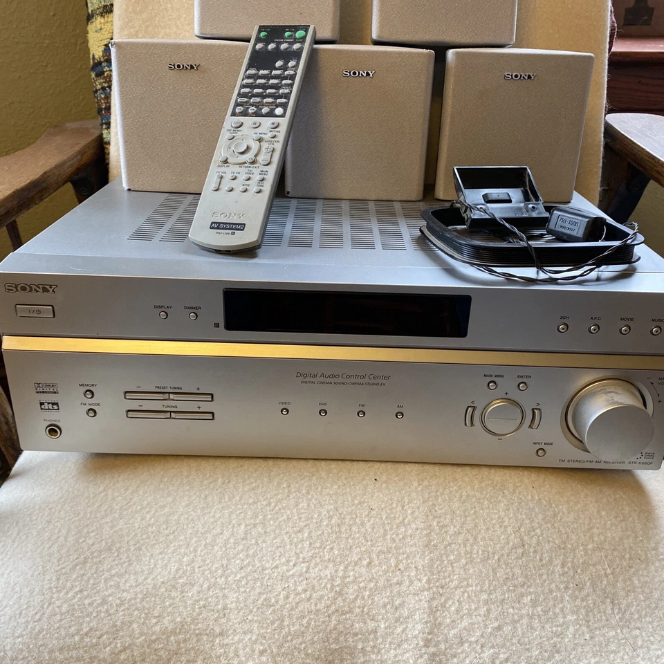 SONY STR-K660P AM/FM Stereo Receiver Digital Audio + 5 Speakers - BUNDLE - Works - Image 2 of 4