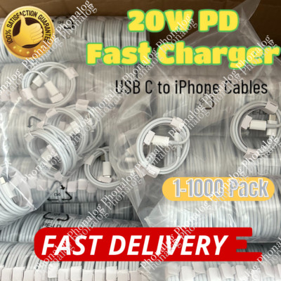 For iPhone 14 13 12 11 Pro Max XR X 8 PD 20W USB C Type C Fast Charger Cable Lot