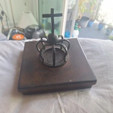 JAN BARBOGLIO  IRON BOX WITH CROSS & CROWN