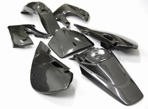 KAWASAKI KLX110 KX65 DRZ110 KLX DRZ 110 CARBON FIBER STYLE PLASTIC FAIRINGS KIT