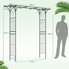 itzcominghome Garden Trellis Rose Arch Planters Pergola Arbour Planter 205CM