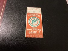 1978  Miami Dolphins vs Tampa Bay Buccaneers Ticket Stub 8/25/1978