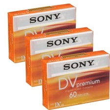 3 Pcs Sony Premium DV 60 Minute Premium Mini DV Cassette Tape, DVM60PR4