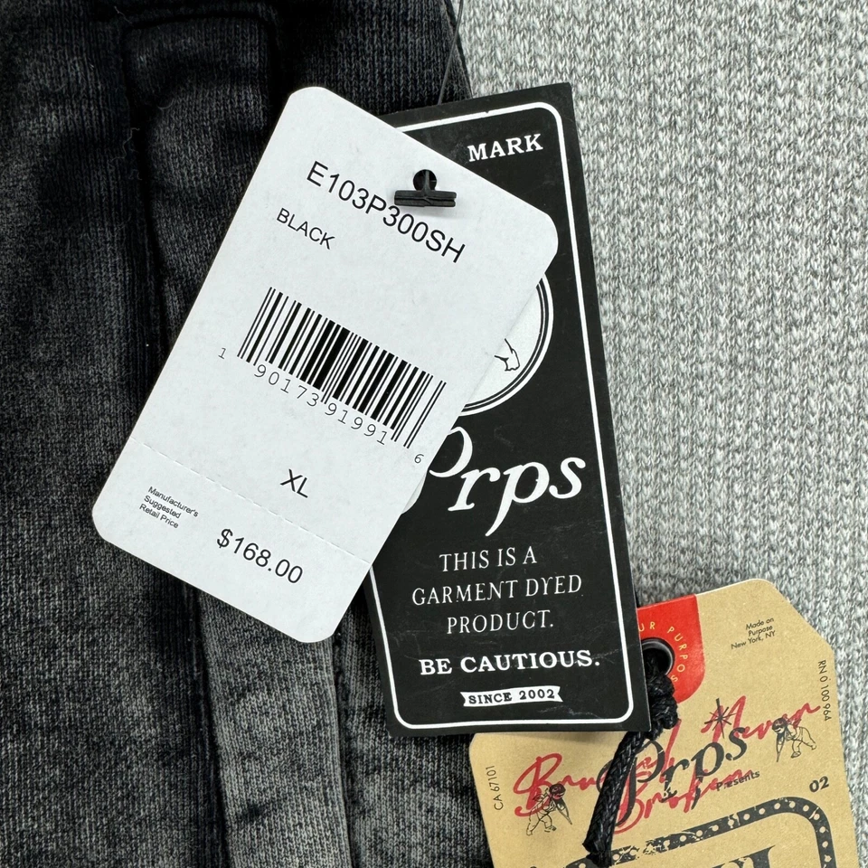 Pantalones Cortos PRPS Para Hombre XL Gris Prenda Teñida Soul R&B 100% Algodón Terry Cordón Nuevos con Etiquetas Foto 4 de 4