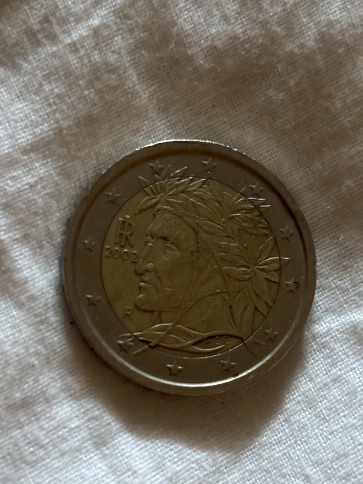 Pièce 2 Euro Italie 2002, verso carte Europe, avers avec « R » - Photo 1/2
