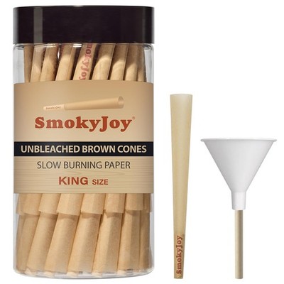 SmokyJoy Cones Pre Rolling Papers Rolled King Size Paper Cones - 50 Pack Prer...