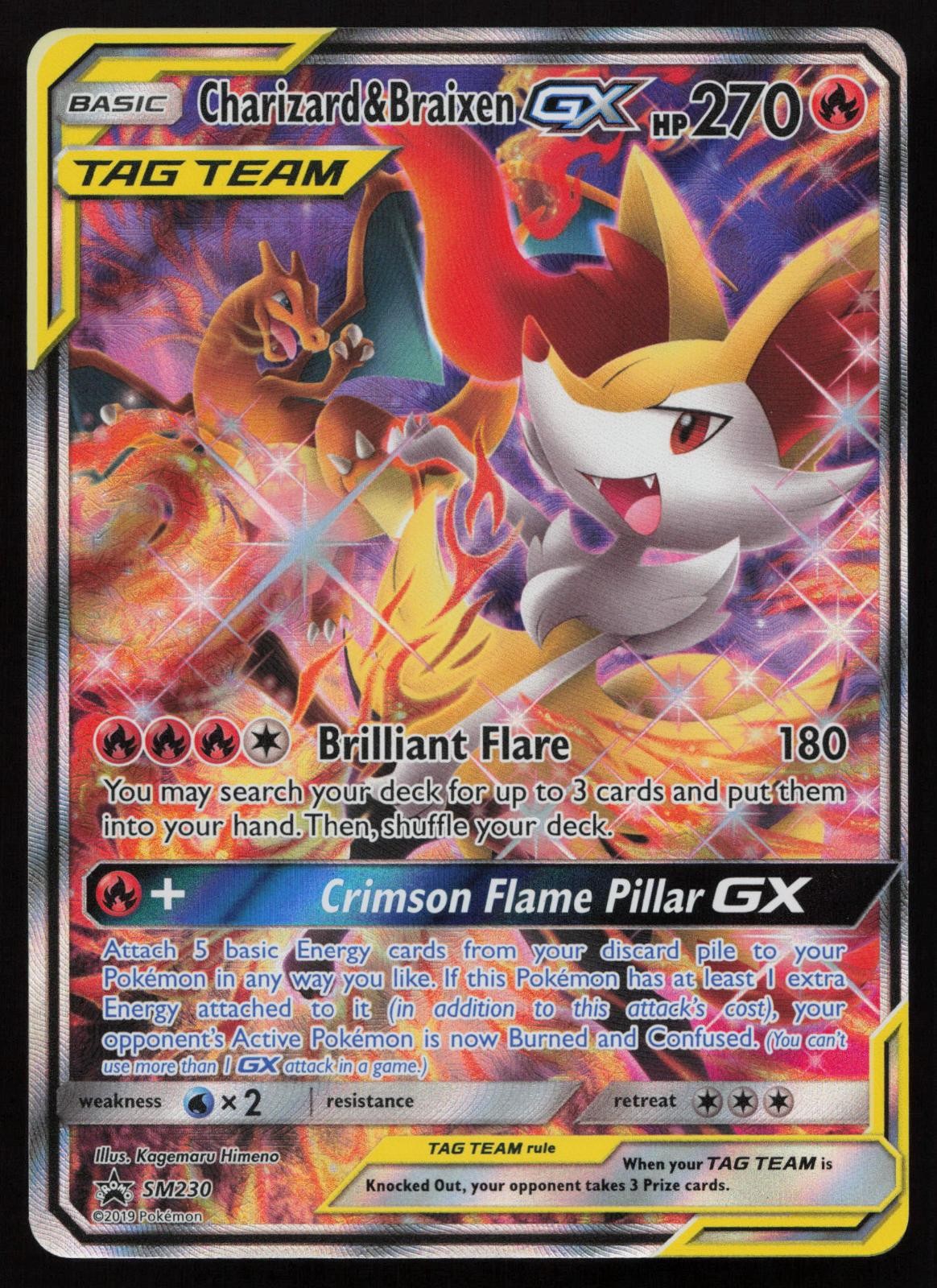 Charizard & Braixen GX SM230 Holo Sun & Moon Promo Pokemon English NM