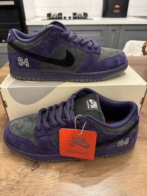 Nike X Supreme SB Dunk Low 94 Ink Purple Tint - 44,5 EU - NEU - 100% LEGIT 