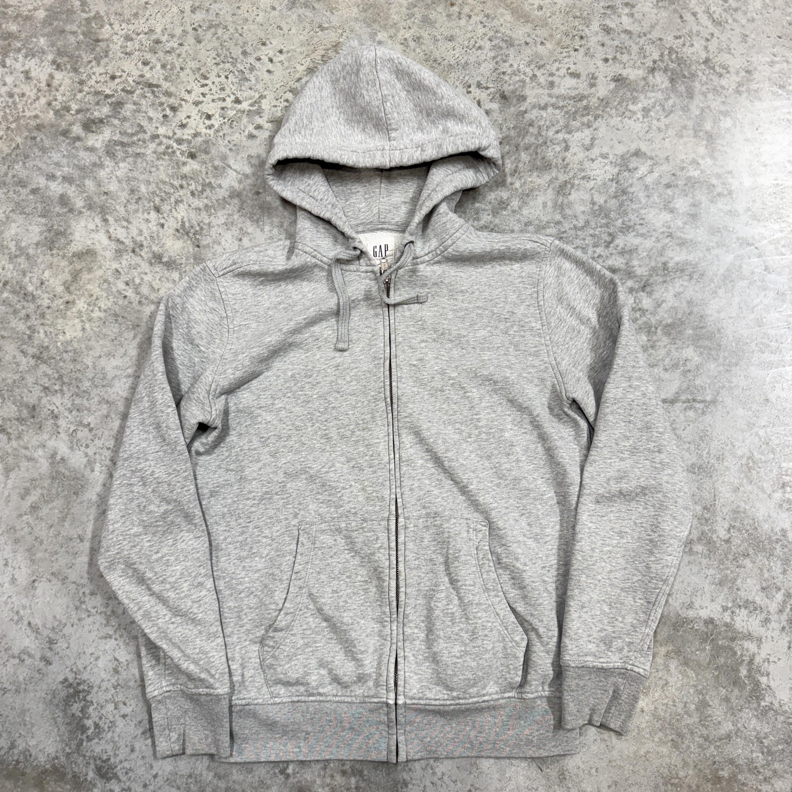 Gap Hoodie Sweatshirt Mens Small Gray Full Zip Fleece Lined Pockets Casual