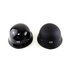 DOT Low Profile German Novelty Flat Black Motorcycle Half Helmet Cruiser Chopper