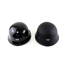 DOT Low Profile German Novelty Flat Black Motorcycle Half Helmet Cruiser Chopper